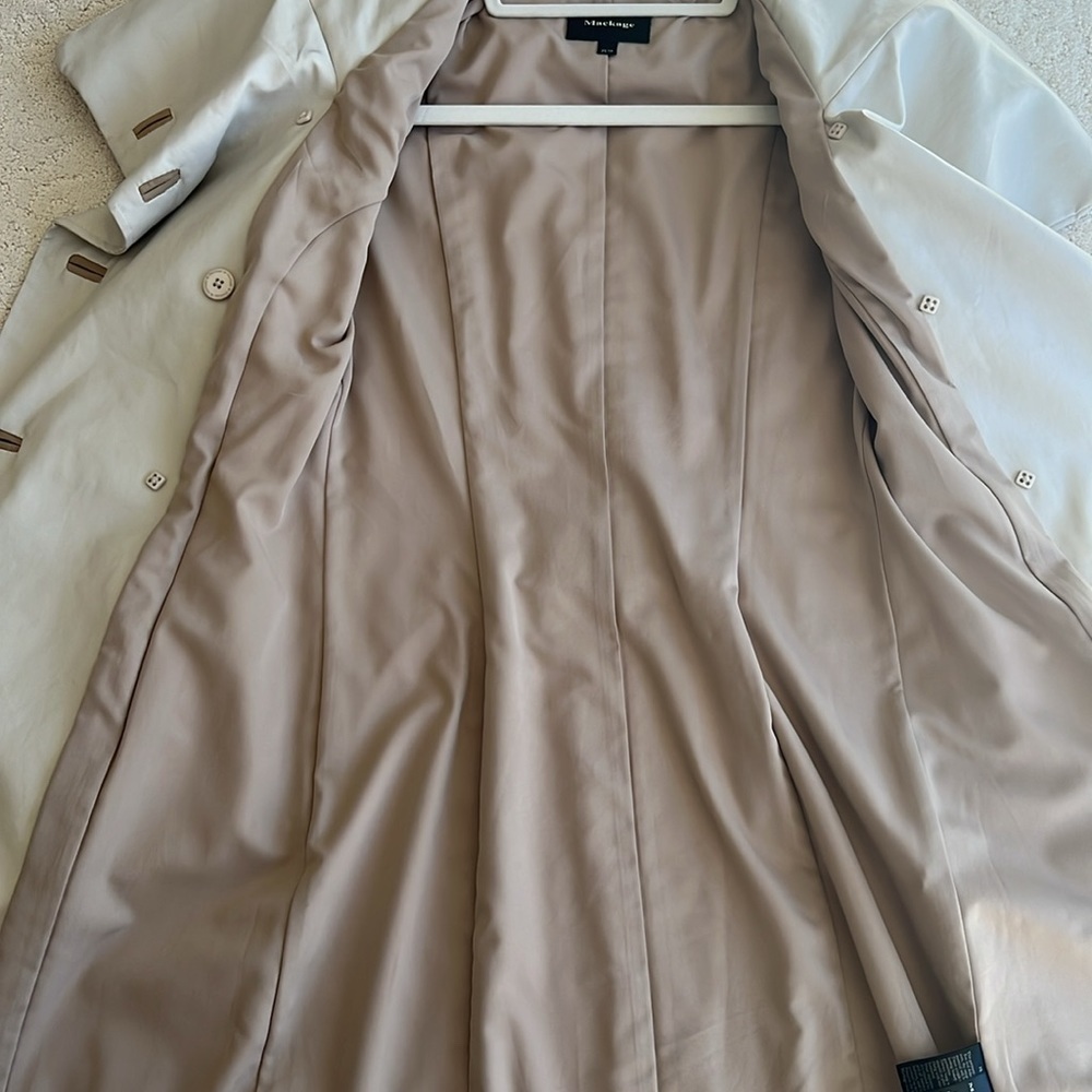 Mackage Malka Double Breasted Trench Coat Convertible Collar Hood! - Picture 6 of 11